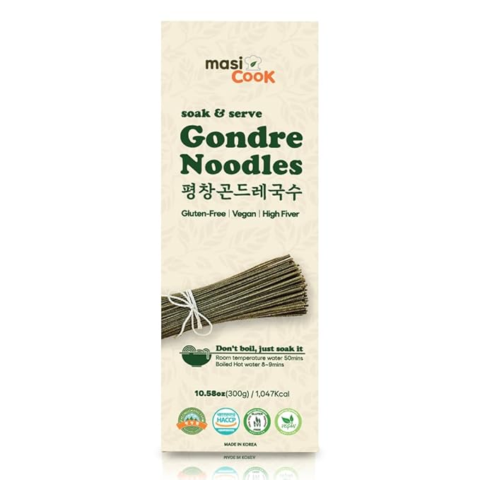 masi Cook Pyeongchang Gondre Noodles Non fried Guksu, Noodle Korean Food 곤드레국수 300g (10.58oz), 1,047Kcal