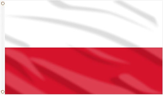 AhfuLife Polish Flag Poland Flag 3x5 Ft, Large Polish National Flags for Outside - Double Side with Brass Eyelets for Olympic Party Decorations, Bar Garden Street Decoration Indoor Outdoor