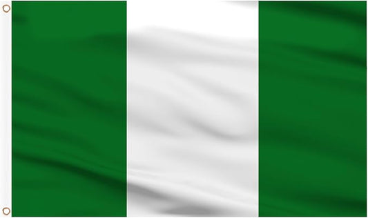 AhfuLife 2 Pcs Nigeria Flag 3x5 Ft, Large Nigeria National Flags for Outside - Double Side with Brass Eyelets for World Cup Party Decorations, Bar Garden Street Decoration Indoor Outdoor