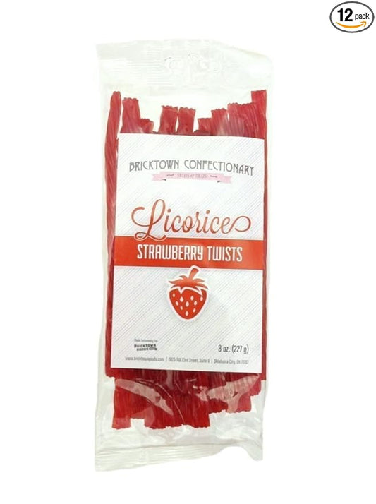 Old Fashioned Strawberry Licorice Twists - FAT FREE Old Fashioned Gourmet Licorice Twists - A Must Try Quality Licorice Candy with Unique Flavor Unlike Any Other - 8 oz. bag