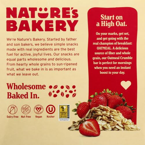 Nature's Bakery Oatmeal Crumble Strawberry Bars, 1.41 Oz, 6 Ct (Pack of 2)