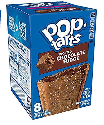 Pop Tarts Frosted Toaster Pastry Variety, Brown Sugar Cinnamon, Cookies & Creme, Smores, and Chocolate Fudge, 13.5 Ounce (Pack of 4) - with Two MYD Lollipops or Bag Clip
