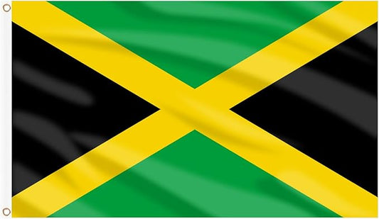 AhfuLife 2 Pcs Jamaica Flag Jamaican Flag 3x5 Ft, Large Jamaica National Flags for Outside - Double Side with Brass Eyelets for Jamaican Party Decorations, Bar Garden Street Decoration Indoor Outdoor