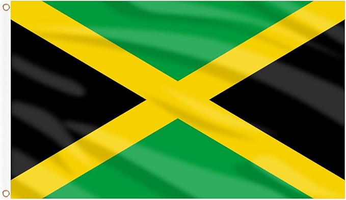 AhfuLife Jamaica Flag Jamaican Flag 3x5 Ft, Large Jamaica National Flags for Outside - Double Side with Brass Eyelets for Jamaican Party Decorations, Bar Garden Street Decoration Indoor Outdoor