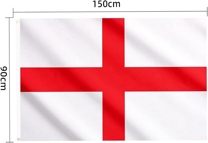 AhfuLife 2 Pcs England Flag St Georges Flag 3 x 5 Ft, Large English Flags for Outside - Double Side with Brass Eyelets for Olympic Party Decorations, Bar Garden Street Decoration Indoor Outdoor