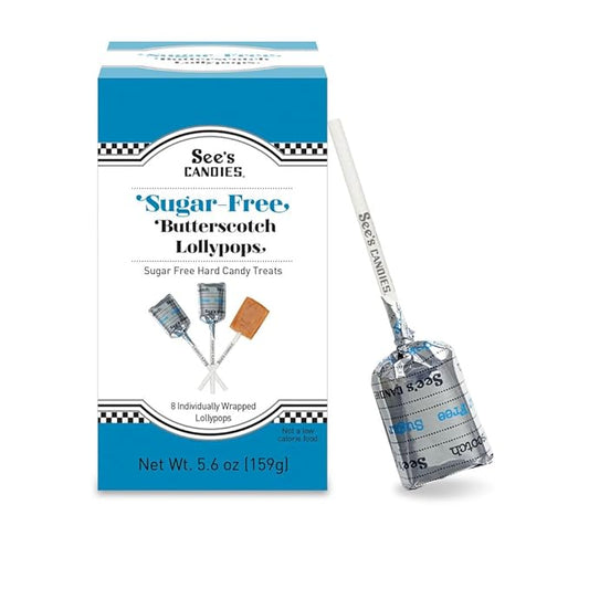See's Candies 5.6 oz Sugar Free Butterscotch Lollypops
