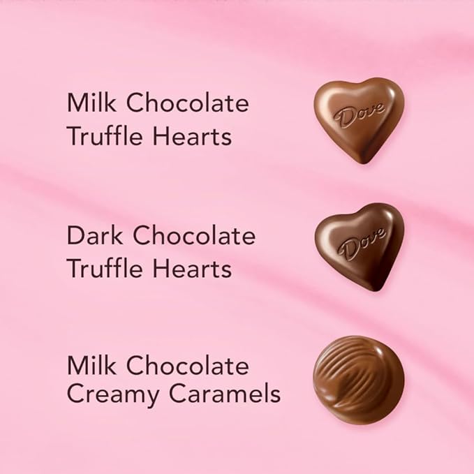 Dove Assorted Chocolate Hearts & Truffles, 5.82 oz Heart Tin
