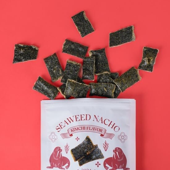Korean Food SEA*ART Kimchi Flavored Seaweed Nachos - Crispy Vegan Snack with Bold Korean Flavor, Gluten-Free Seaweed Nachos, 1.41oz (40g)