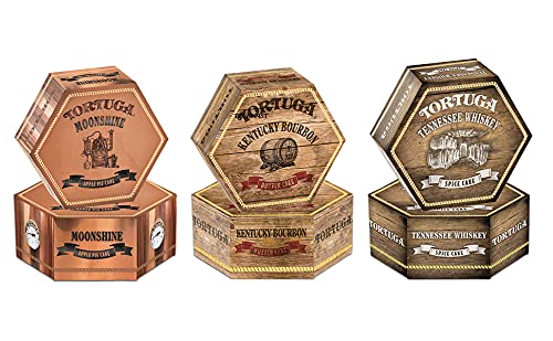TORTUGA Southern Trio Gift Pack - Tennessee Whiskey, Kentucky Bourbon, & Moonshine Apple Pie - 6 4oz Cakes - The Perfect Premium Gourmet Gift for Gift Baskets, and Birthday Cakes for Delivery