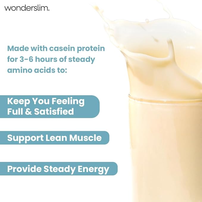 WonderSlim Meal Replacement Shake, Vanilla Cream, 15g Protein, 24 Vitamins & Minerals, Gluten Free (7ct)
