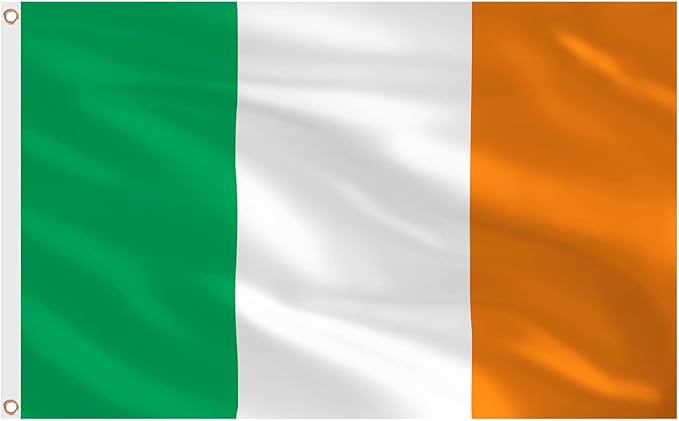 AhfuLife 2 Pcs Irish Flag 3x5 Ft, Large Ireland Flag for St Patrick's Day Decorations - Double Side with Brass Eyelets, Bar Garden Street Decoration Indoor Outdoor