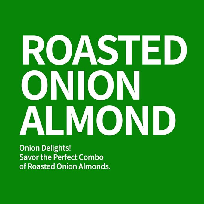 [Official Gilim HBAF] Korean Roasted Onion Seasoned Almonds Nut Protein Snack | Nutritious Enery Boost | After-School, Work, Trip Camping Snack | Pre-workout Snack | Korean Souvenir (Roasted Onion, 1x190gram pack)