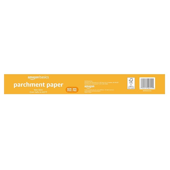 Amazon Basics Parchment Paper for Baking, Non-Stick, 90 Sq Ft Roll, 1 Pack