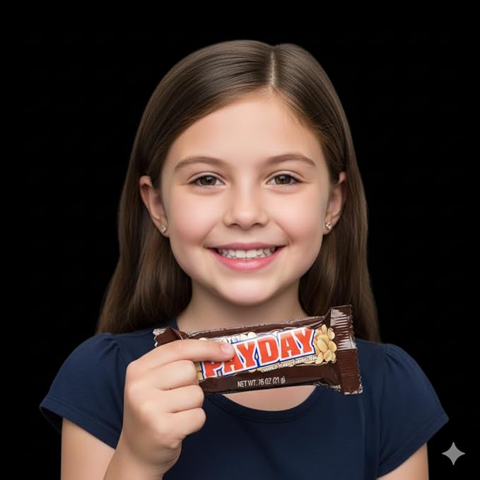 PaydayChocolate Peanut Caramel Bars Chocolaty Covered Peanut & Caramel Bars 2 lb – Chewy & Crunchy Candy with Roasted Peanuts – Individually Wrapped Bulk Gift Bag 2 Pounds
