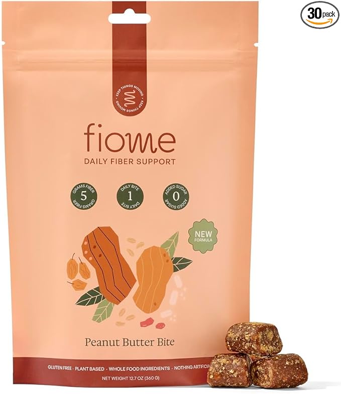 Fiber Bites - 5g Daily Fiber Supplement - Supports Regularity, Digestion and Gut Health - All Natural Ingredients, Peanut Butter Flavor, 30 Servings