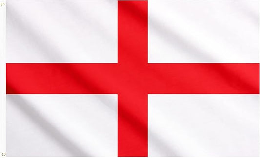 AhfuLife 2 Pcs England Flag St Georges Flag 3 x 5 Ft, Large English Flags for Outside - Double Side with Brass Eyelets for Olympic Party Decorations, Bar Garden Street Decoration Indoor Outdoor