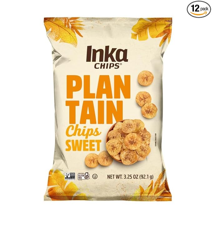 Inka Crops Inka Chips, Sweet Plantain Chips, 3.25 Ounce (Pack of 12)