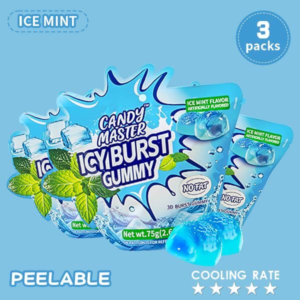 Candy Master Peelable Fruit Gummies Mint Flavors 3Pack, 6 Flavors Fun to Peel, Chewy Texture, Halal-Certified Holiday Gifts