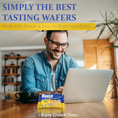 Ruger Wafers- Austrian Vanilla Wafers- 2.125 Ounce (Pack of 12) - Crispy, Creamy, Delicious Vanilla Wafer Cookies made with Natural Ingredients. Heavy Gauge Packaging provides the longest shelf-life on the market - Perfect year round - anytime and anyw...