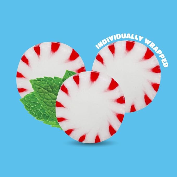 Starlight Mints, Arcor - 2 Pound Pack (About 175 Count) - Peppermint Candy - Hard Candy Individually Wrapped - Mints Individually Wrapped - Red and White Peppermints for Office Bowls, Parties and Events