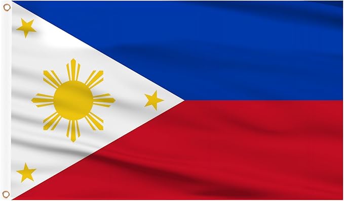 AhfuLife Philippines Flag 3x5 Ft, Large Filipino Flag National Flags for Outside - Double Side with Brass Eyelets for World Cup Party Decorations, Soccer Party Bar Garden Decoration Indoor Outdoor