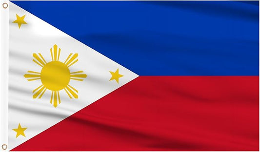 AhfuLife Philippines Flag 3x5 Ft, Large Filipino Flag National Flags for Outside - Double Side with Brass Eyelets for World Cup Party Decorations, Soccer Party Bar Garden Decoration Indoor Outdoor
