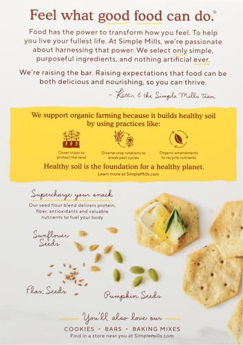 Simple Mills Organic Seed Crackers, Original - Gluten Free, Vegan, Healthy Snacks, Paleo Friendly, 4.25 Ounce (Pack of 2)