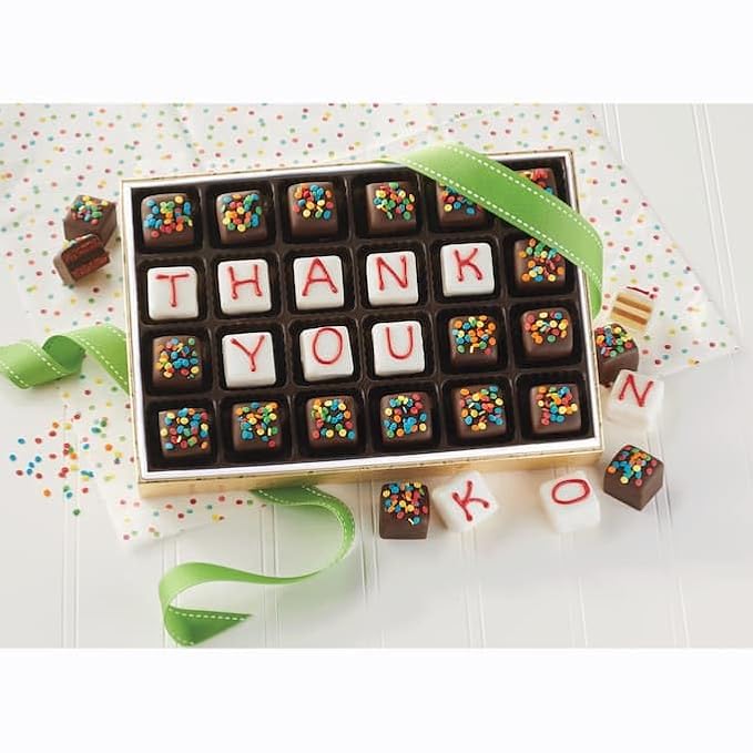 The Swiss Colony Thank You Petits Fours-Mini Cakes, Bite-Sized, Appreciation Gift Box -Show Thanks, Gratitude-Mini Cakes, Assorted Colors and Flavors, 24 Pieces, 6 oz. net wt.