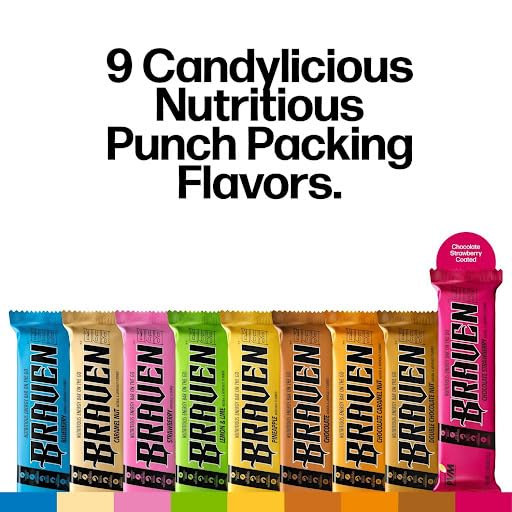 Braven Bar Variety Pack Energy Bars (1.59 oz, Pack of 10) – Energy Chews with 5g Protein – On-the-Go Energy Snacks for Running, Hiking, and Sports - Gluten Free Snacks for Sustained Energy Boost