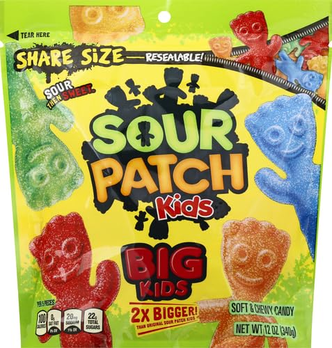 SOUR PATCH KIDS Big Kids Soft & Chewy Candy, Share Size, 12 oz (Pack of 2)
