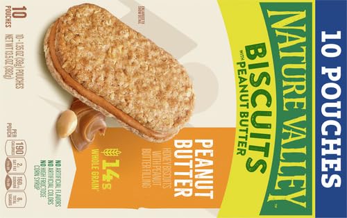 Nature Valley Biscuit Sandwiches, Peanut Butter, 10 ct, 13.5 OZ (Pack of 2)