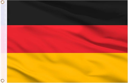 AhfuLife 2 Pcs German Flag 3 x 5 Ft, Large Germany Flag for Outside - Double Side with Brass Eyelets for Olympic Party Decorations, Oktoberfest Bar Garden Street Decoration Indoor Outdoor