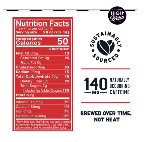 High Brew Coffee | Cold Brew Iced Coffee Variety Pack | Lightly Sweetened with Pure Cane Sugar, 140mg Natural Caffeine, Patiently Brewed & Never Heated, Low-Acid, Ready-to-Drink | 8 oz Cans (Pack of 12) – Includes Double Espresso, Mexican Vanilla, Dark...