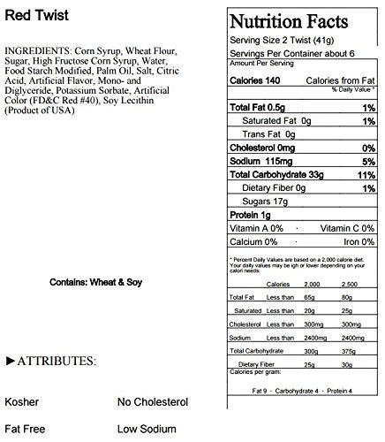 Classic Red Licorice Twists Pack of 3 - Old Fashioned Candy, Fat-Free Chewy Licorice Candy, Fun Treat, Delicious Snack - Soft & Chewy Texture with Bold Fresh Flavor (Total 24oz)