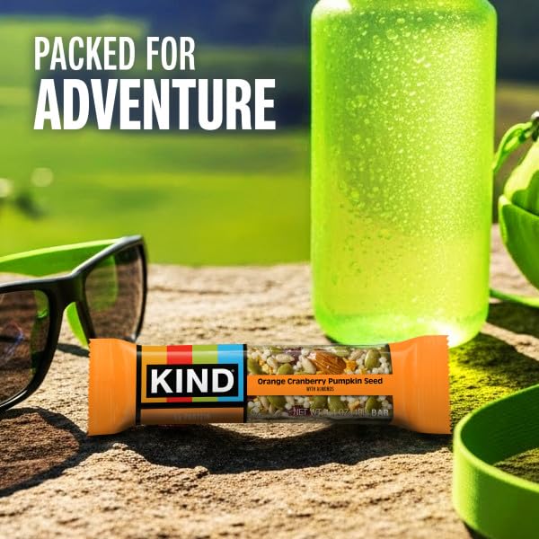 KIND Seeds Fruit & Nuts Snack Bar, Orange Cranberry | 5g Protein, High Fiber, Gluten Free Bars, 1.4 OZ, 12 Count