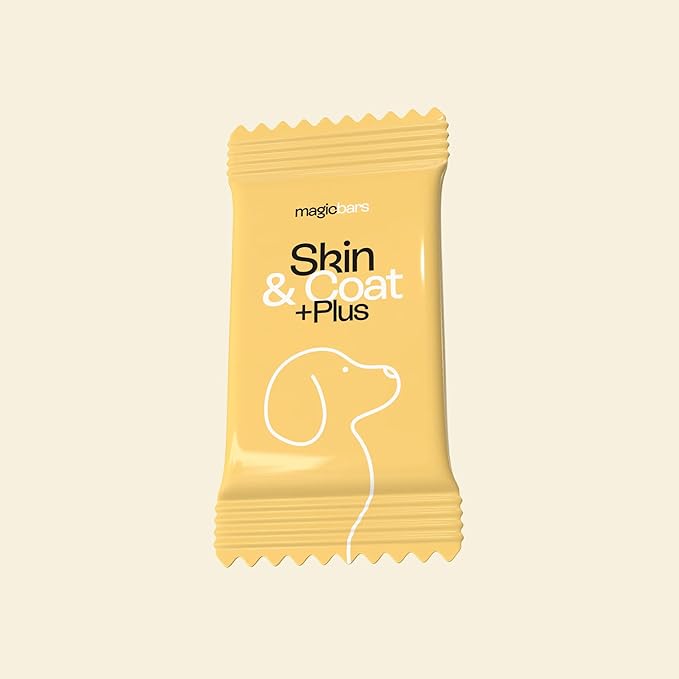 Pawco Magic Bar Skin & Coat Treat – High Protein Peanut Butter Dog Biscuit – 8-Pack – Healthy Snack Made with Natural Ingredients: Peanut Butter, Pumpkin, Sweet Potato, and Apples