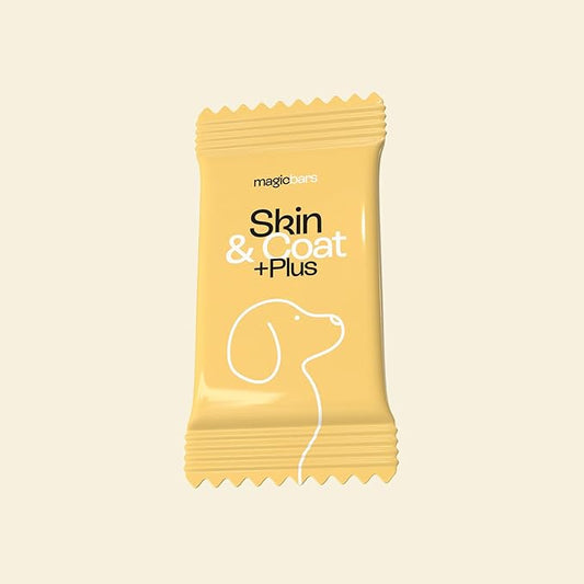 Pawco Magic Bar Skin & Coat Treat – High Protein Peanut Butter Dog Biscuit – 8-Pack – Healthy Snack Made with Natural Ingredients: Peanut Butter, Pumpkin, Sweet Potato, and Apples