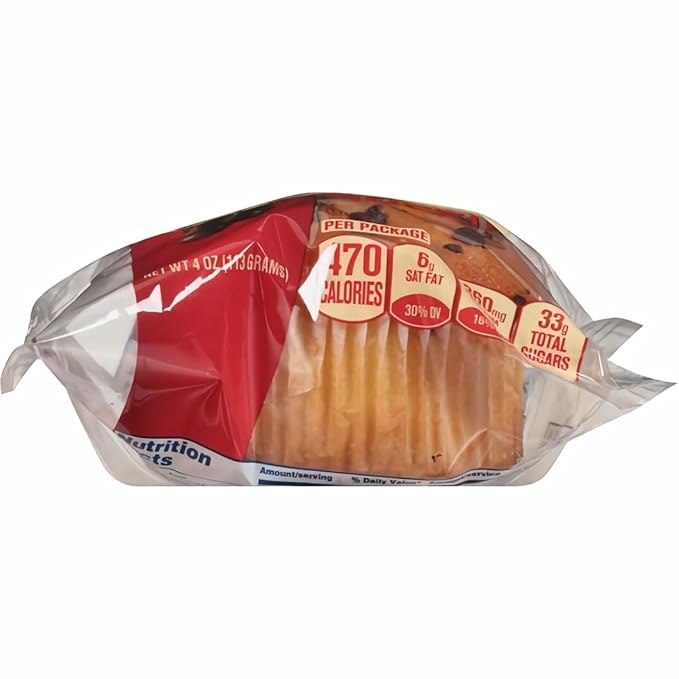 Otis Spunkmeyer Chocolate Chip Muffins Individually Wrapped, 4 Ounce, 24 Count Case
