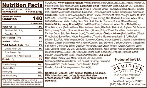 FERIDIES Peanut Sampler Gift Set with Salted Virginia Peanuts, Brittle, Honey Roasted, and 5 O'clock Crunch, 36 Oz 4 Piece Assortment