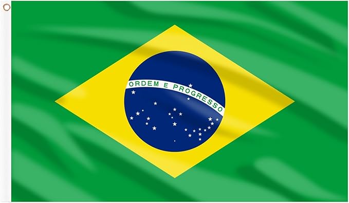 AhfuLife 2 Pcs Brazil Flag 3x5 Ft, Large Brazilian Flags for Outside - Double Side with Brass Eyelets for Olympic Party Decorations, Soccer Party Bar Garden Street Decoration Indoor Outdoor