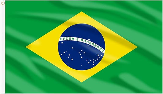 AhfuLife Brazil Flag 3x5 Ft, Large Brazilian Flags for Outside - Double Side with Brass Eyelets for Olympic Party Decorations, Soccer Party Decoration Bar Garden Street Decoration Indoor Outdoor