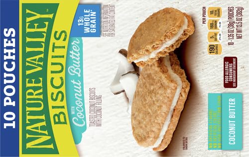 Nature Valley Biscuit Sandwiches, Coconut Butter, Snack Value Pack, 10 ct, 13.5 OZ (Pack of 2)