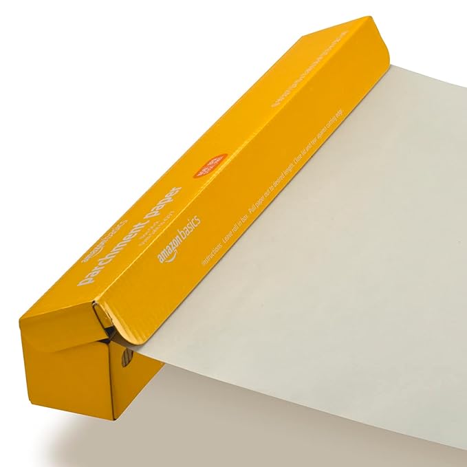 Amazon Basics Parchment Paper for Baking, Non-Stick, 90 Sq Ft Roll, (Pack of 12)