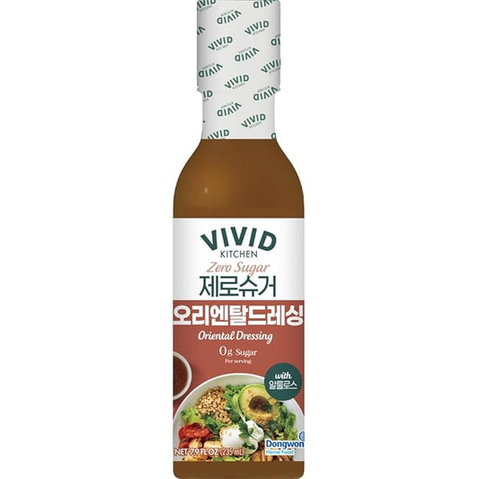 VIVID Kitchen Zero Sugar Oriental Dressing (Salad Dressing) 7.5 fl oz – Soy-Sesame Based Asian Salad Dressing – Keto & Vegan Friendly – No Sugar, No Preservatives