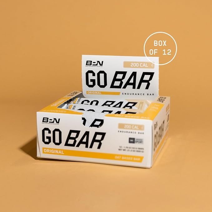 BARE PERFORMANCE NUTRITION Go Bar, Oat Based Endurance Training Snack 36g of Carbohydrates and 200 Calories Per Serving, 12 Bars Per Box, Original Oat