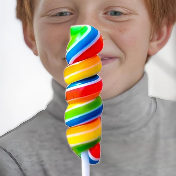 DAMAICHUHAI Rainbow Lollipops - 48 Count Individually Wrapped Bulk Lollipops | Perfect Birthday Party Favors for Kids & Candy for Goodie Bags，Party Favor Candy