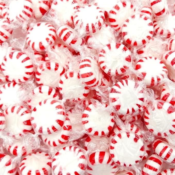 Bulk Starlight Peppermints Hard Candy - 2 Pound Approx. 144 Individually Wrapped Peppermint Hard Candy Discs For Holiday Parties, Candy Bowls & Treats