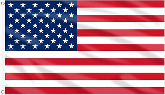 AhfuLife American Flag for Outside 3x5 Ft, Large America Flag Double Side with Brass Eyelets for American Party Decorations, Bar Garden Street Decoration Indoor Outdoor