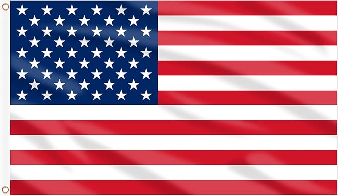 AhfuLife 2 Pcs American Flag for Outside 3x5 Ft, Large America Flag Double Side with Brass Eyelets for American Party Decorations, Bar Garden Street Decoration Indoor Outdoor
