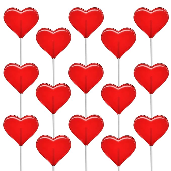 Fruidles Valentine's Heart Lollipops Candy, Red Heart Shaped Hard Candy Lollipop Suckers, Individually Wrapped, 12g Lollipop (5 Pounds (Bulk))